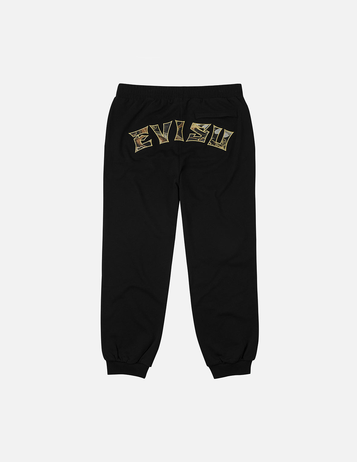 EVISU スウェット ジョガーパンツ カモメロゴ 日本語ロゴ M カモメ刺繍EVISUブロケードアップリケ ストレートフィットスウェットパンツ