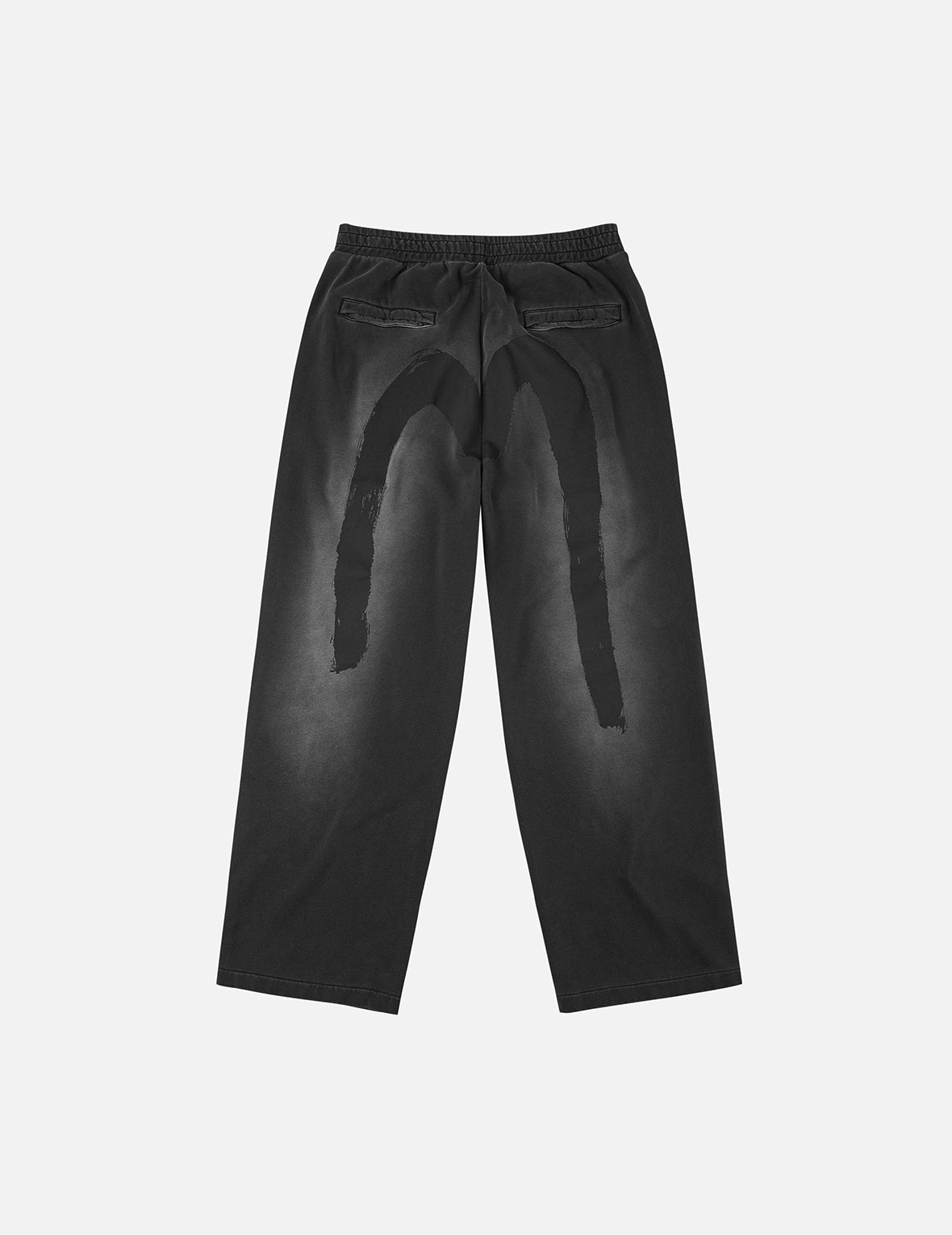 EVISU OSAKA スウェットパンツ ブラック ウォッシュド大黒プリント ファッションフィット スウェットパンツ – EVISU