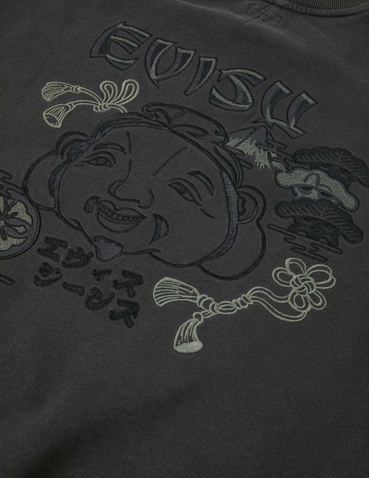 仏頭とロゴ刺繍 リラックスフィット スウェットシャツ