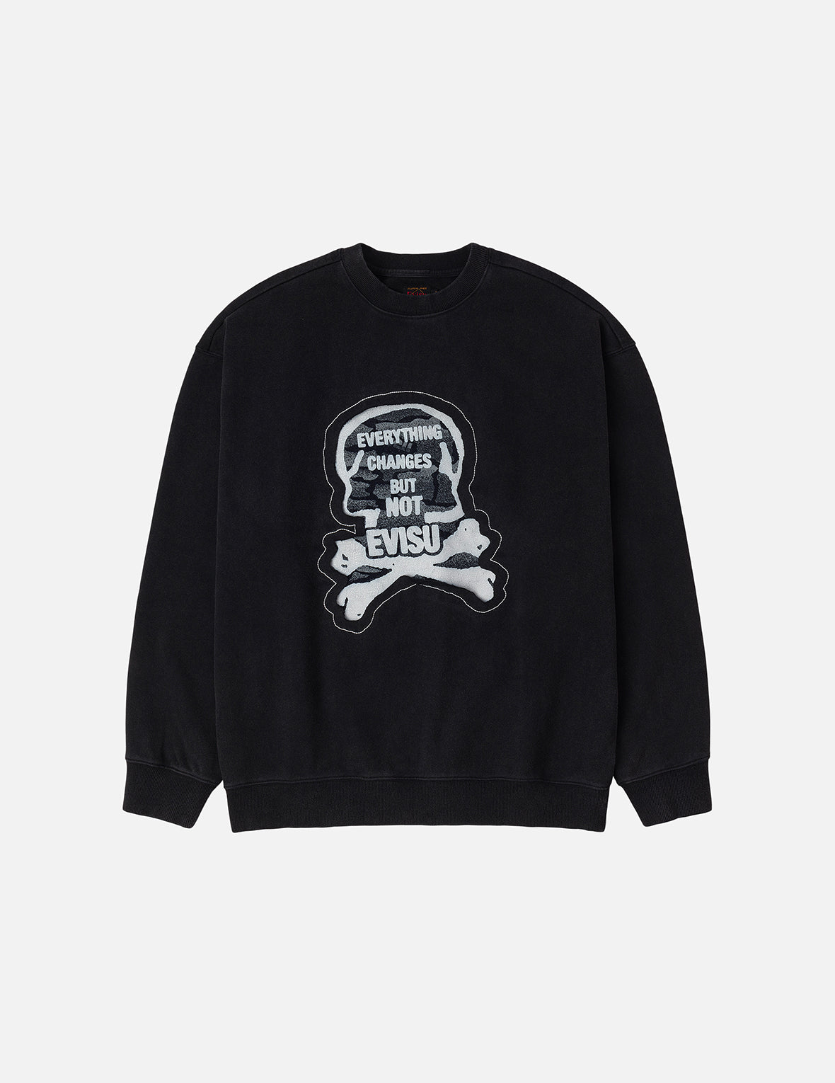 「Back to Bone」とスカルプリント ファッションフィット スウェットシャツ