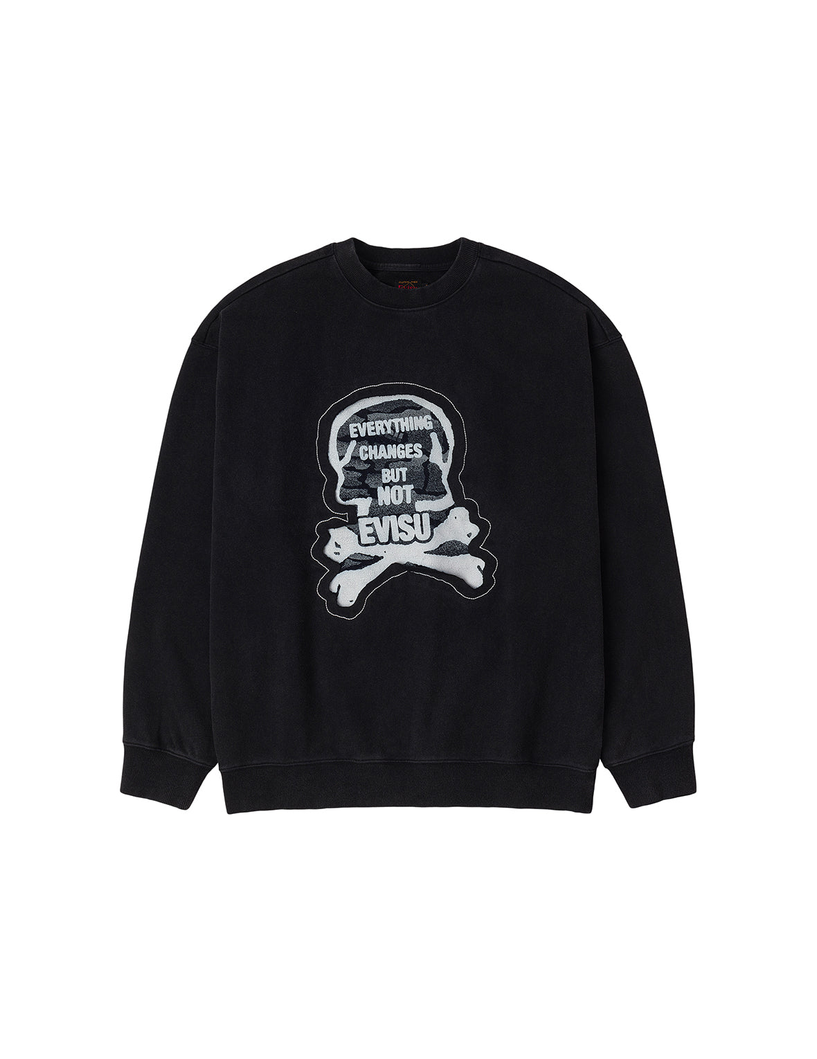 「Back to Bone」とスカルプリント ファッションフィット スウェットシャツ