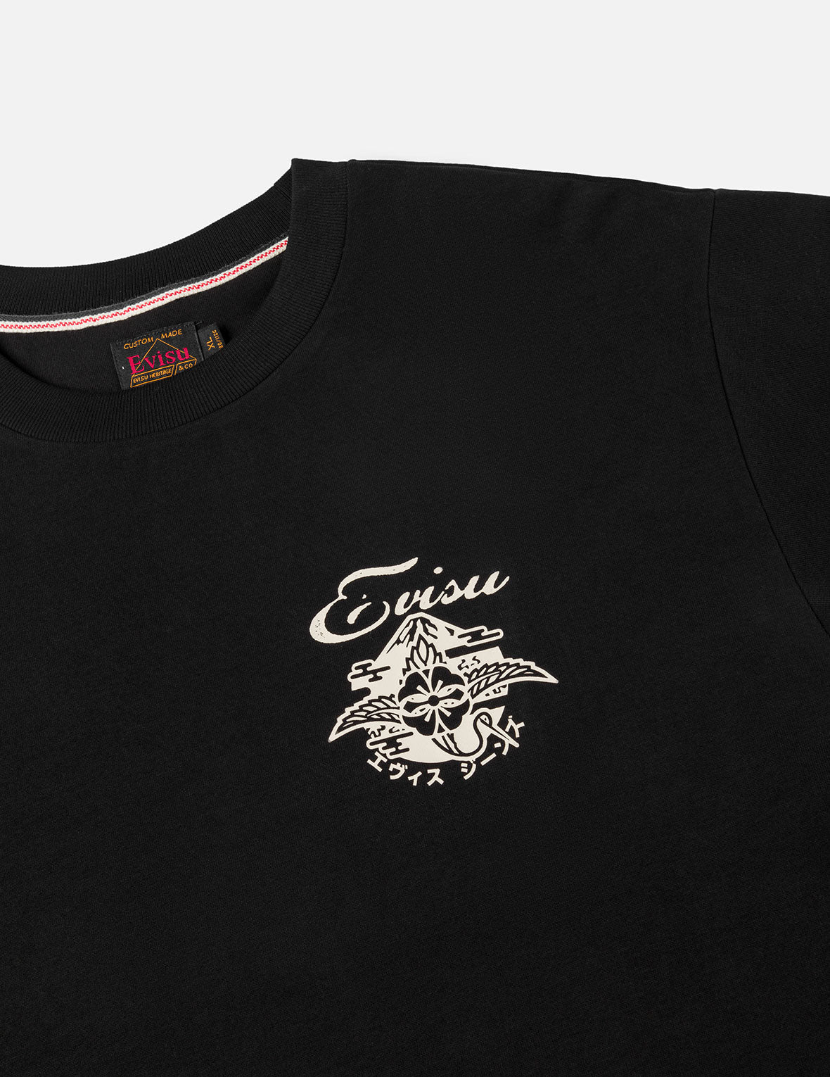 刺し子カモンプリント ファッションフィット2-in-1デザイン長袖Tシャツ
