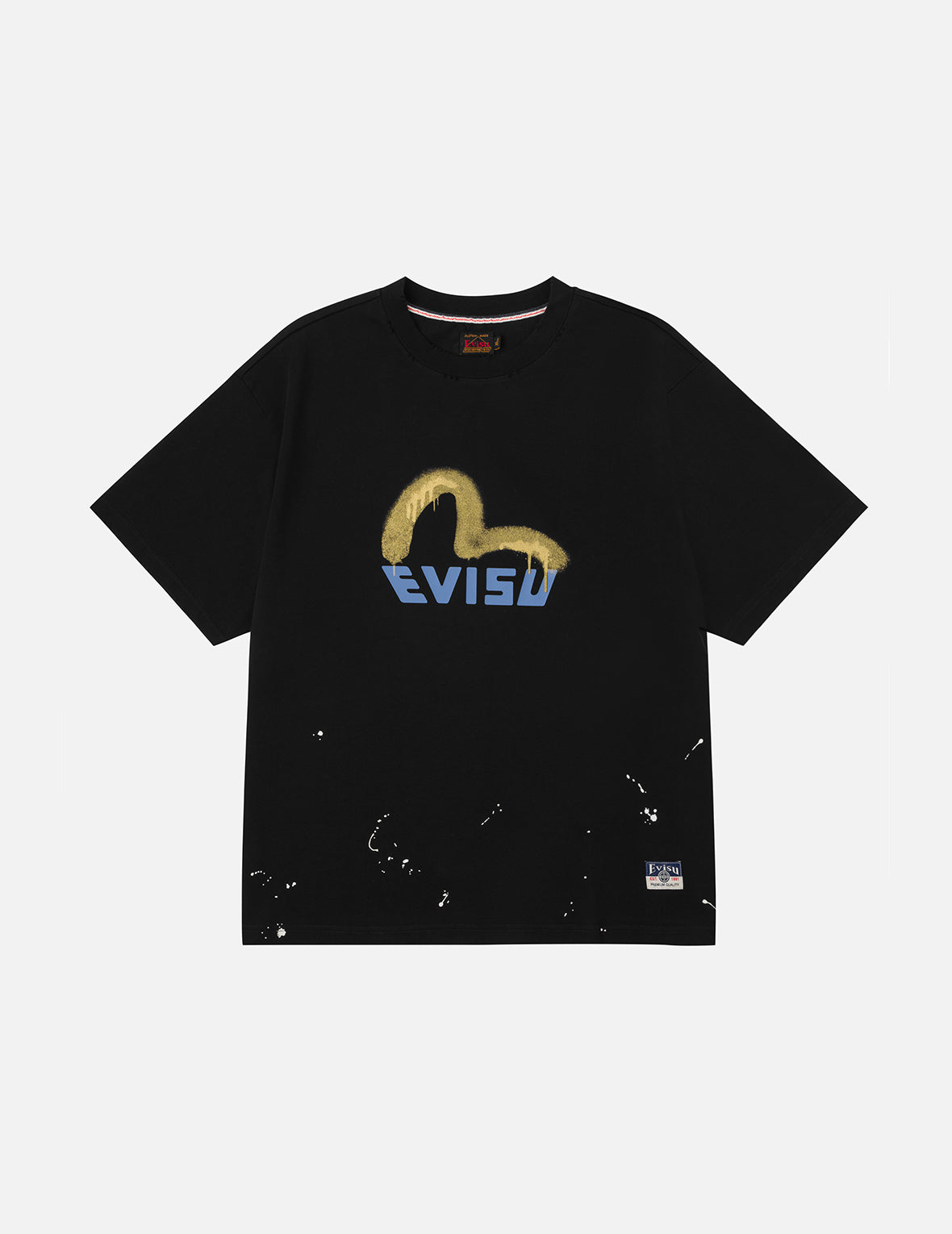 カモメのロゴT#evisu グラフィティスタイル カモメとロゴプリント リラックスフィット T