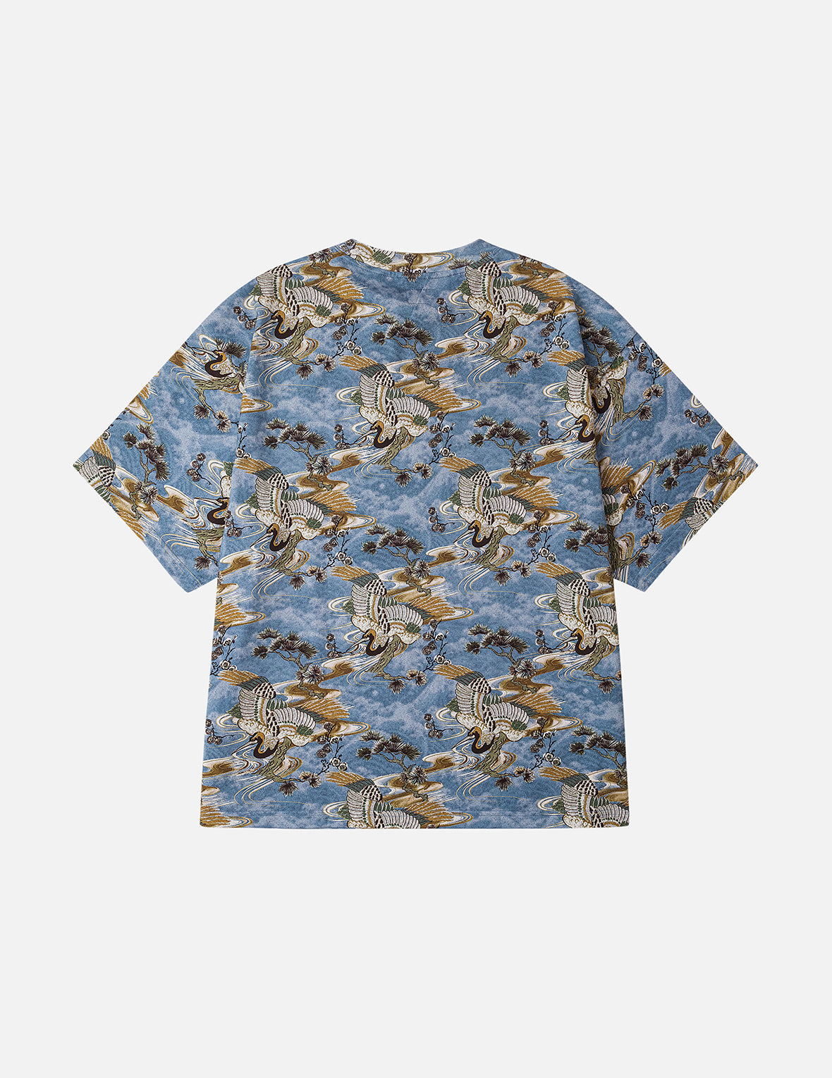 オールオーバー鶴プリント リラックスフィット Tシャツ