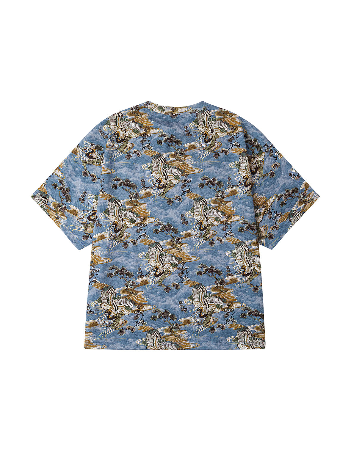 オールオーバー鶴プリント リラックスフィット Tシャツ