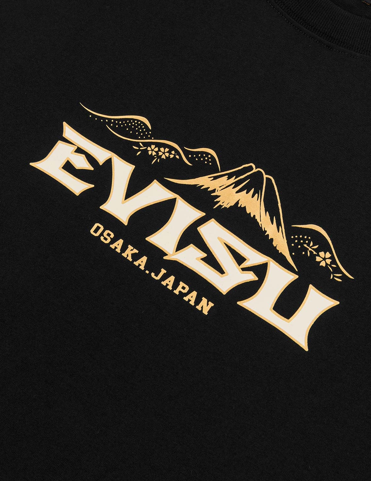 ロゴと鶴舞う大黒プリント リラックスフィット Tシャツ