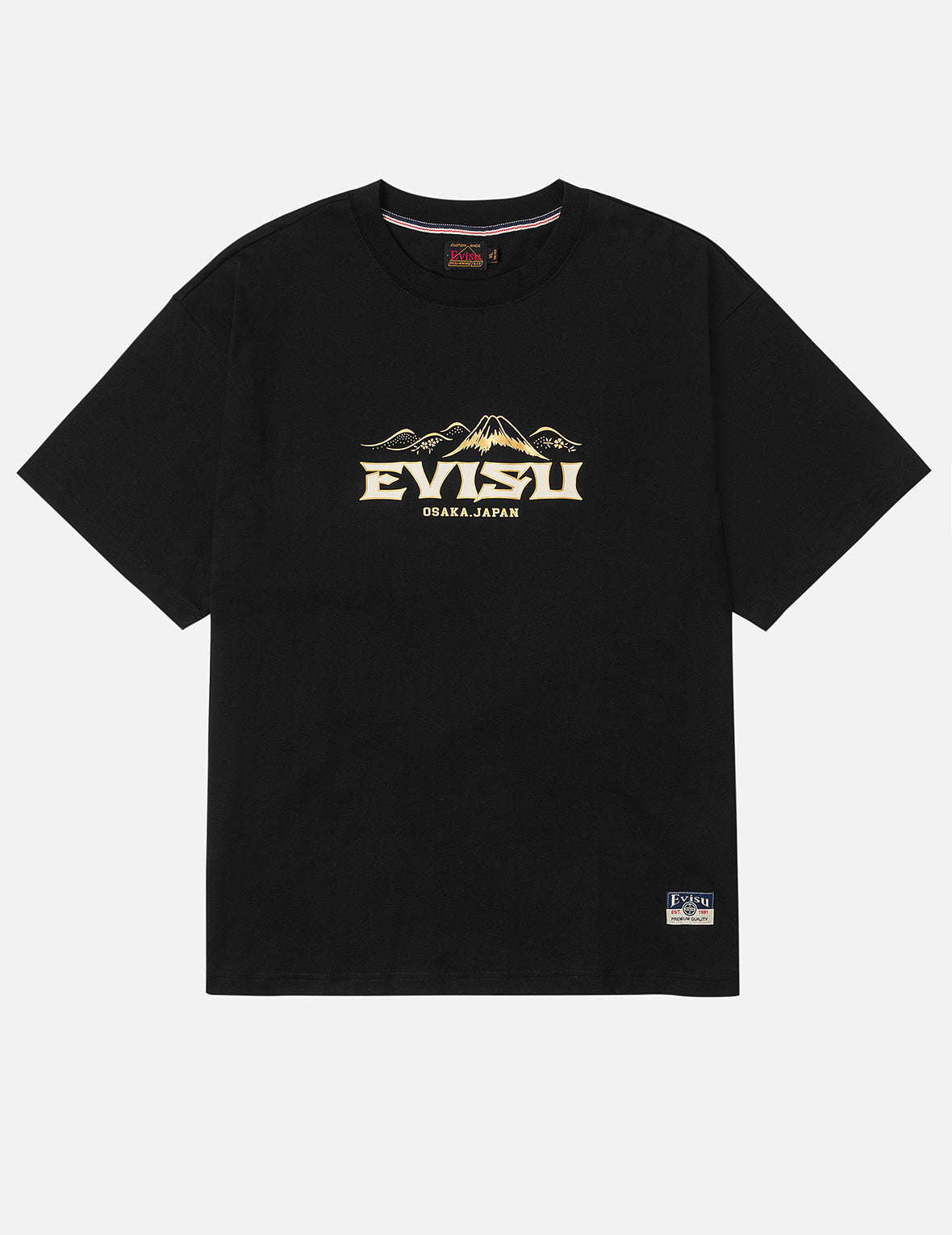 ロゴと鶴舞う大黒プリント リラックスフィット Tシャツ