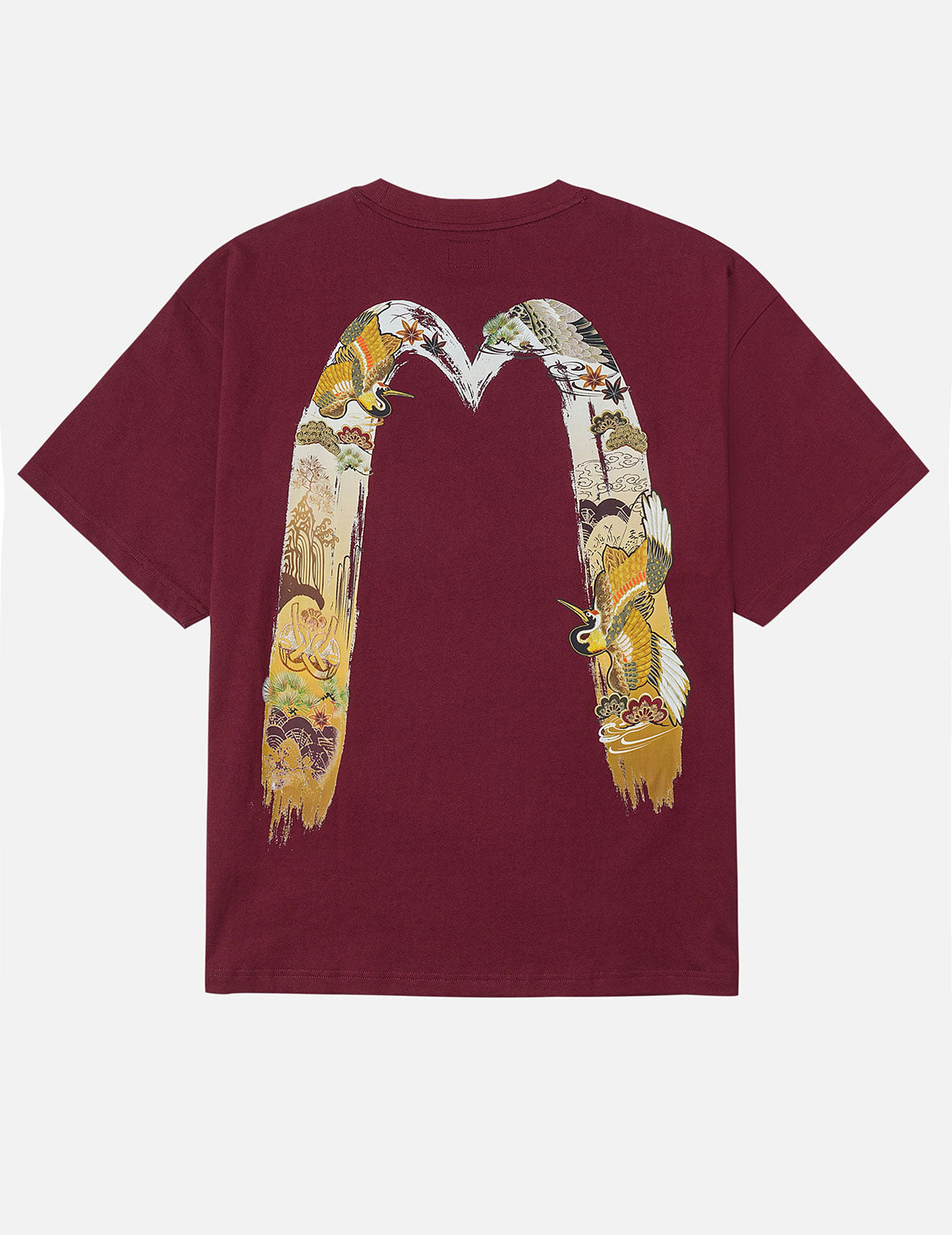 ロゴと鶴舞う大黒プリント リラックスフィット Tシャツ