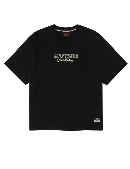 鶴とロゴプリント ルーズフィット Tシャツ