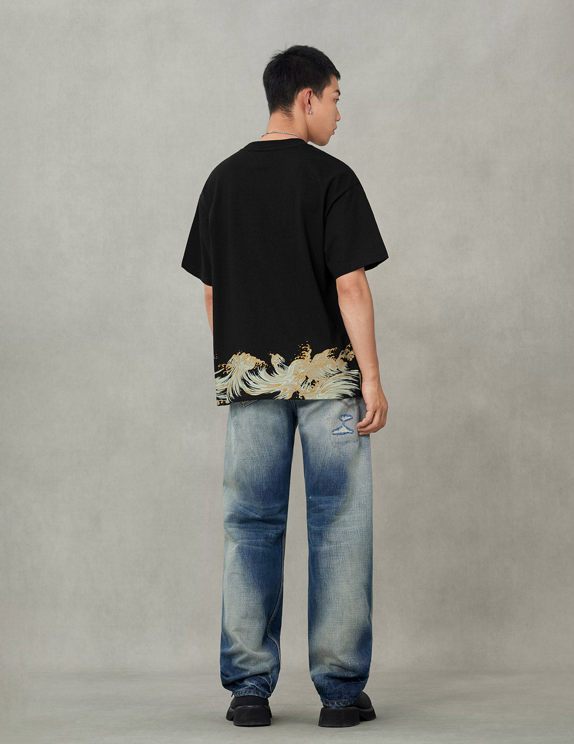 カモメと波プリント リラックスフィット Tシャツ – EVISU