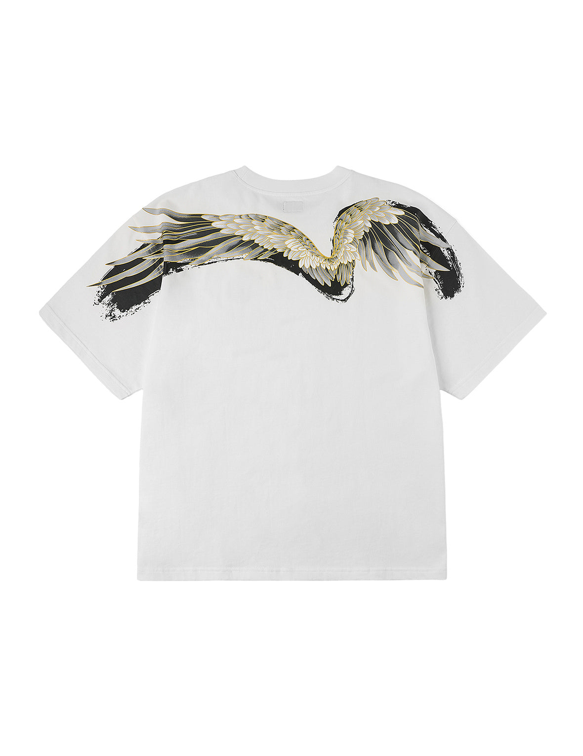 鶴の飛翔と大黒プリント ルーズフィット Tシャツ