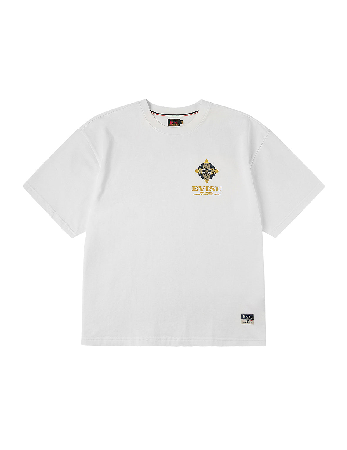 鶴の飛翔と大黒プリント ルーズフィット Tシャツ