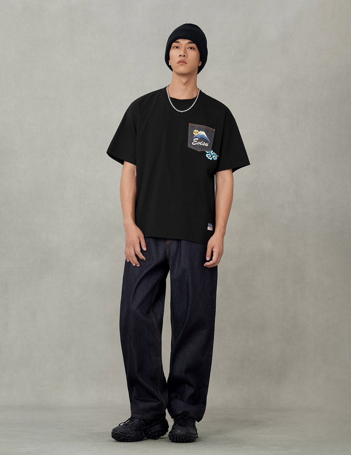 仏頭獅子舞プリント リラックスフィット Tシャツ