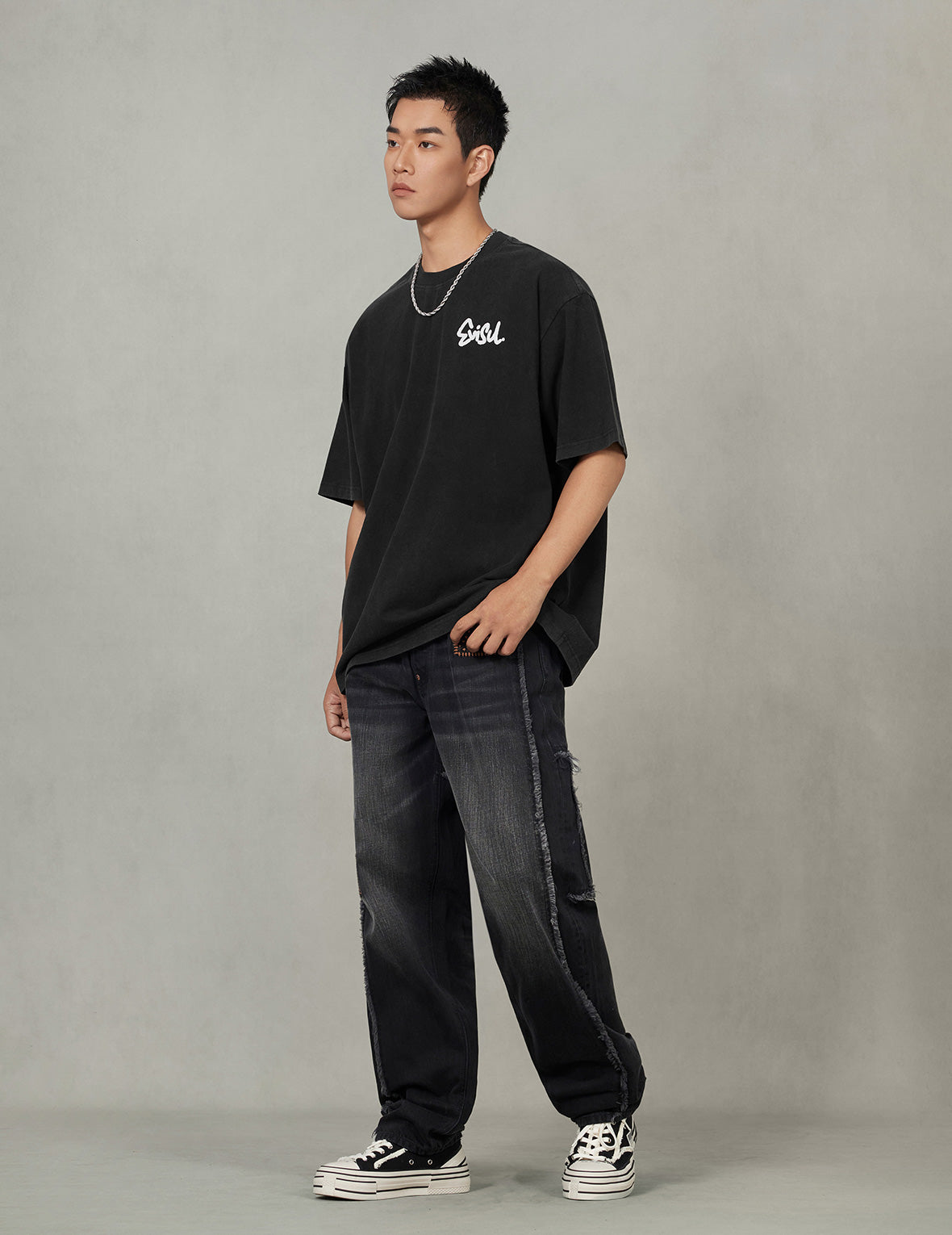 ロゴとスカルカモメプリント オーバーサイズ Tシャツ – EVISU