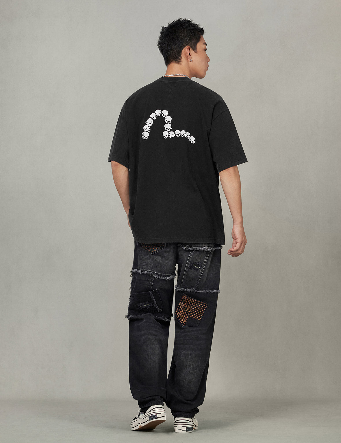 ロゴとスカルカモメプリント オーバーサイズ Tシャツ – EVISU