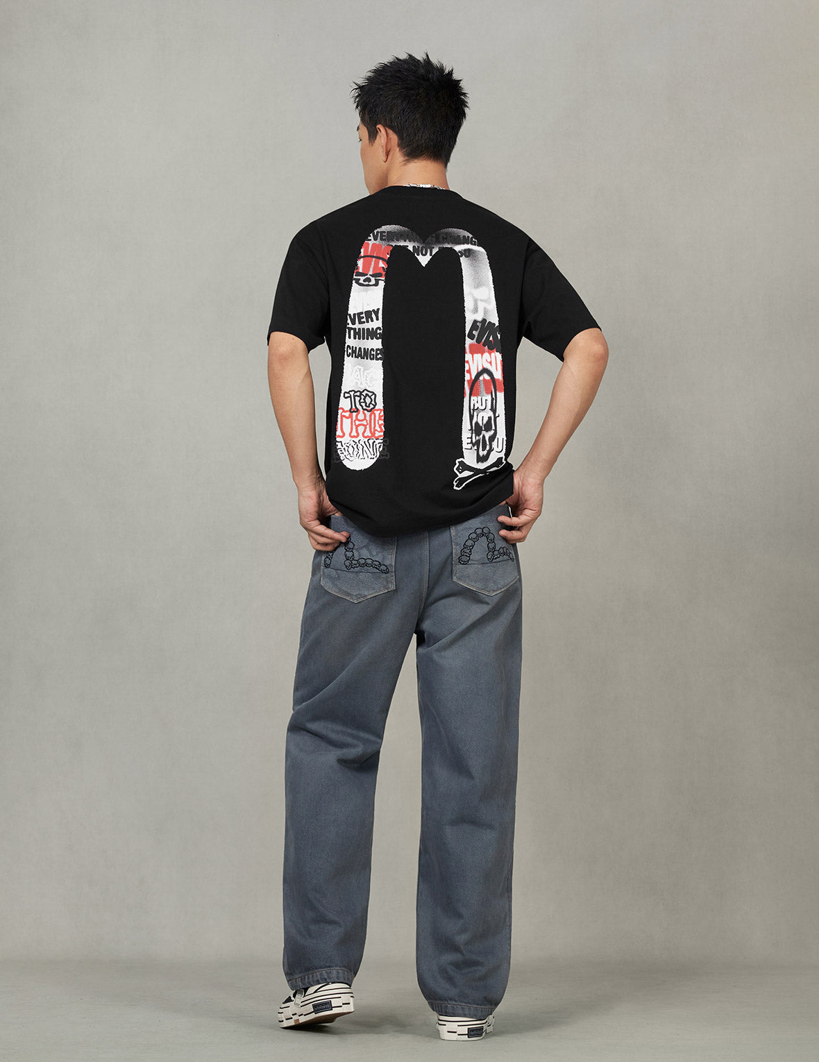 グラフィティスタイル大黒プリント リラックスフィット Tシャツ