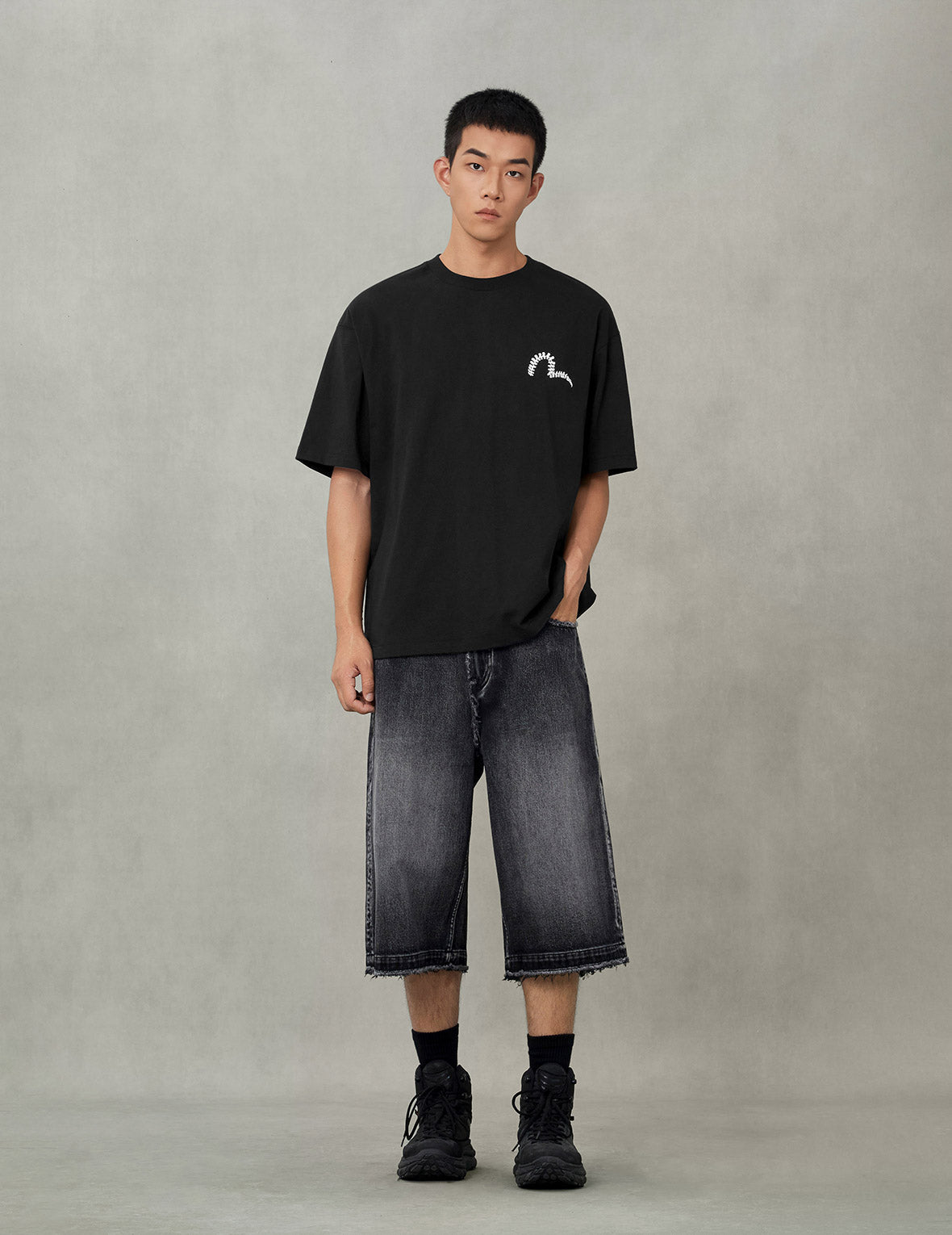 スカルとカモメプリント オーバーサイズ Tシャツ – EVISU