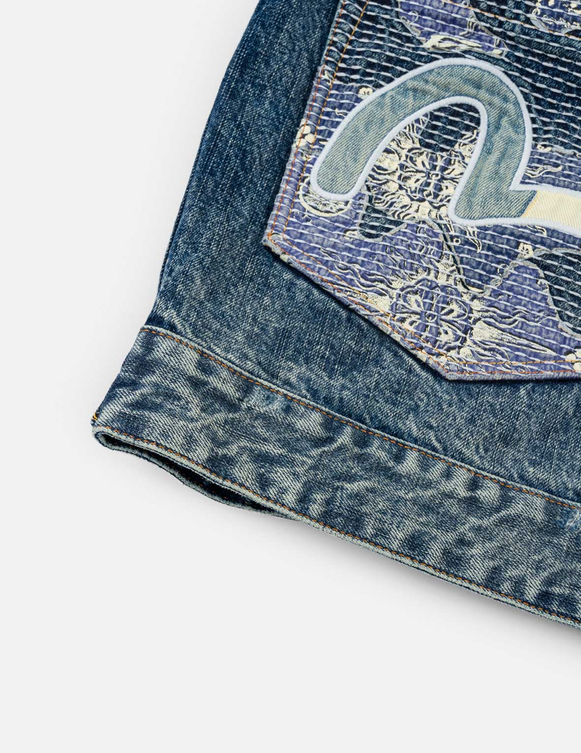 Boro Seagull Patch Pocket Denim Jacket