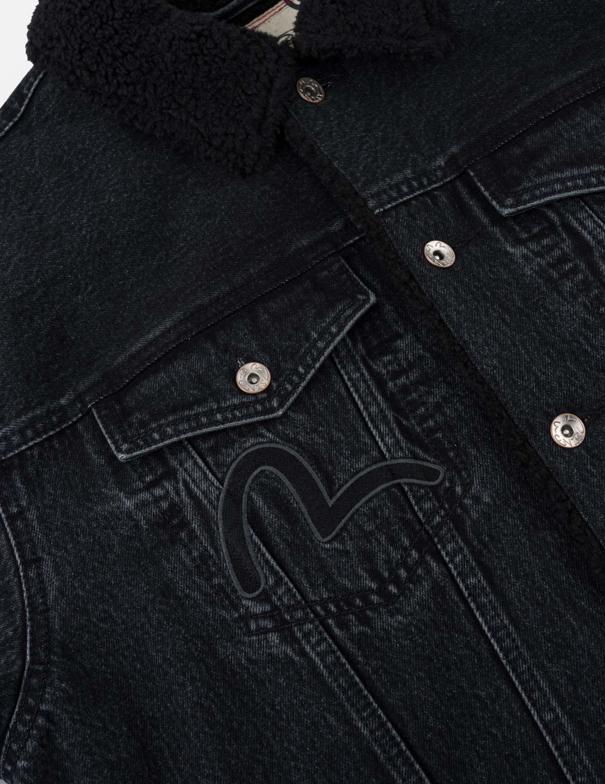 Sherpa-Lined Seagull Denim Jacket
