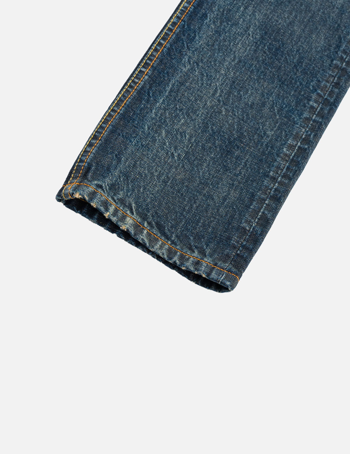 Asymmetric Seagull Embroidered Pocket Selvedge Jeans #2017
