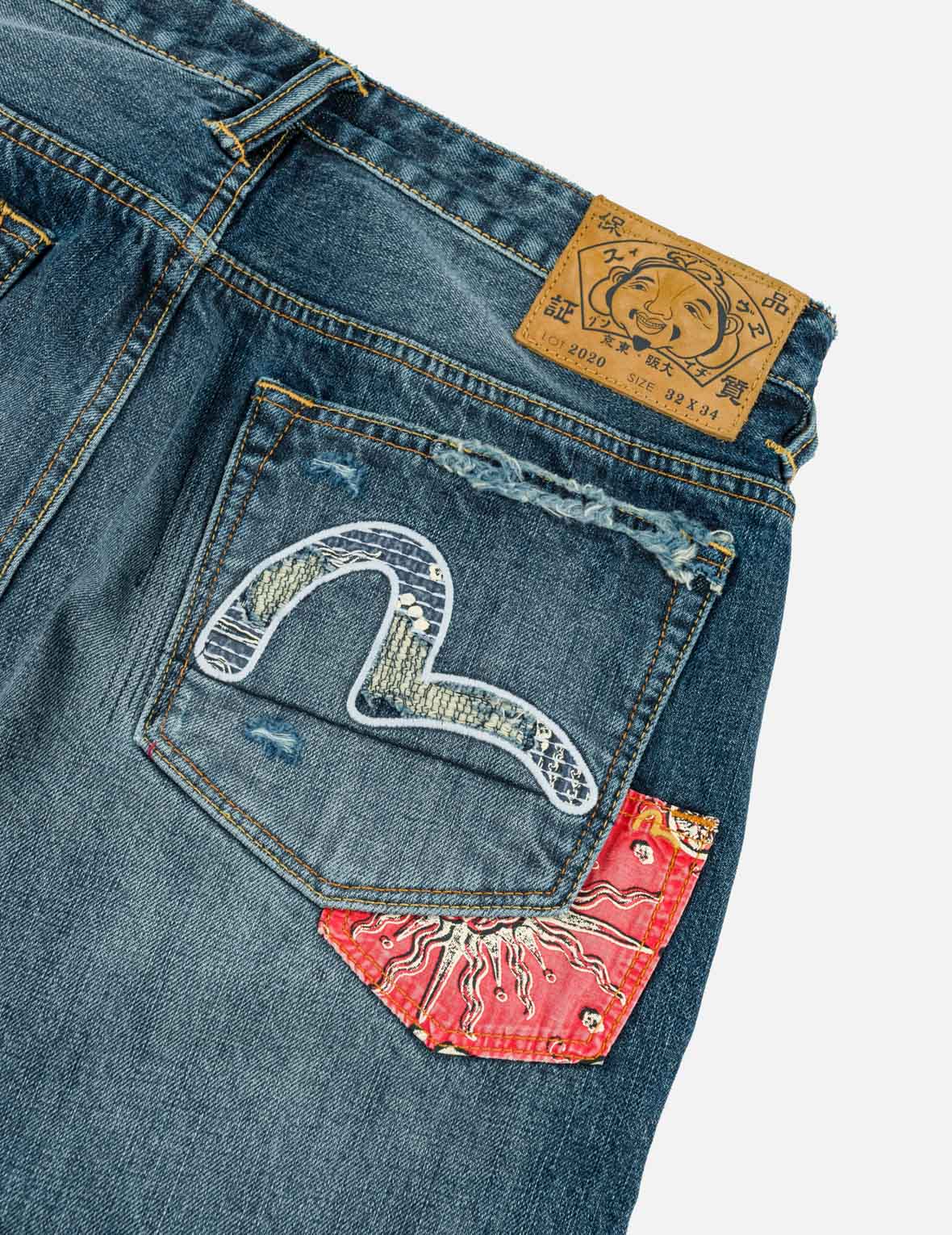 ボロパッチワーク ダメージカモメポケットジーンズ #2020 – EVISU