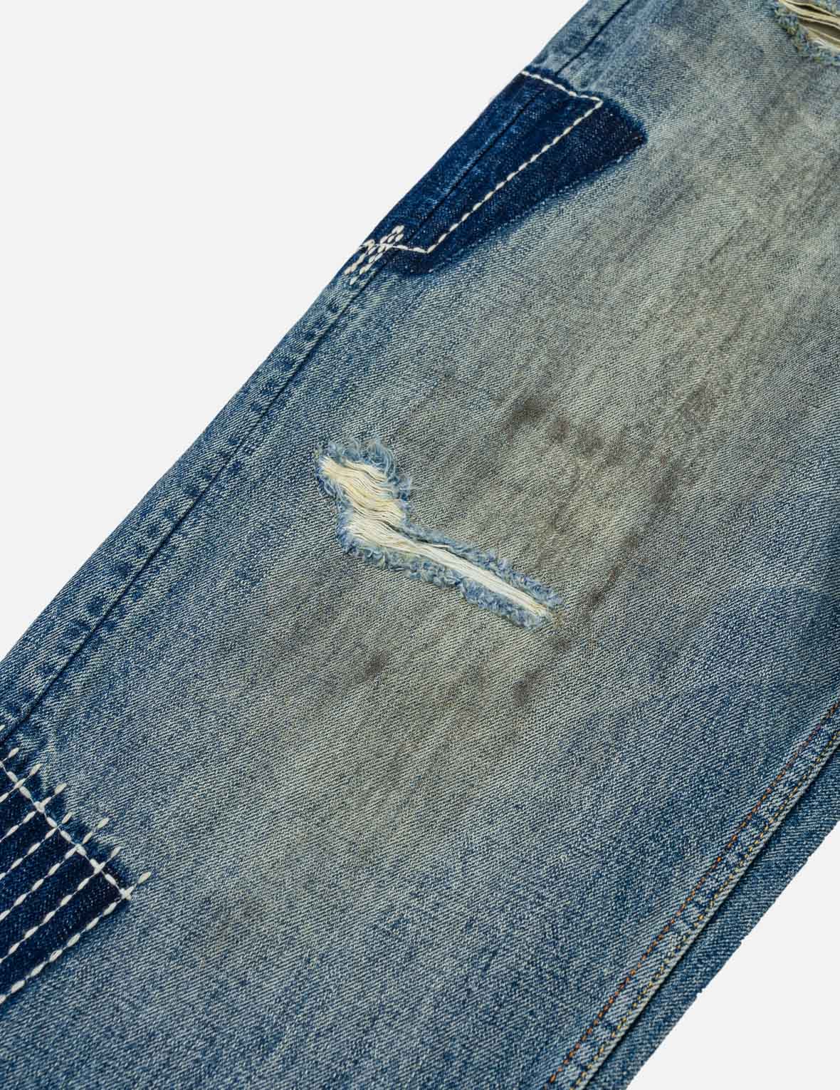 Boro Multi-Pocket Seagull & Kamon Embroidered Jeans #2030