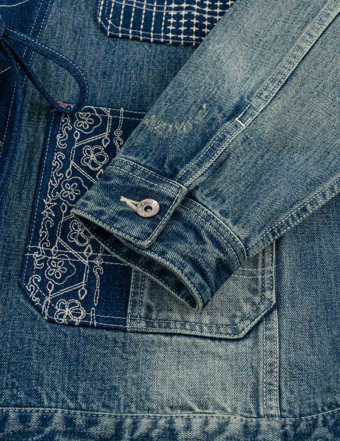 ぼろボロ刺し子 デニム着物ジャケット – EVISU