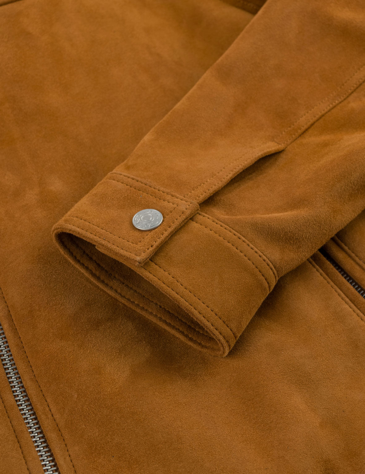 Italian Suede-Texture Monogram Leather Jacket