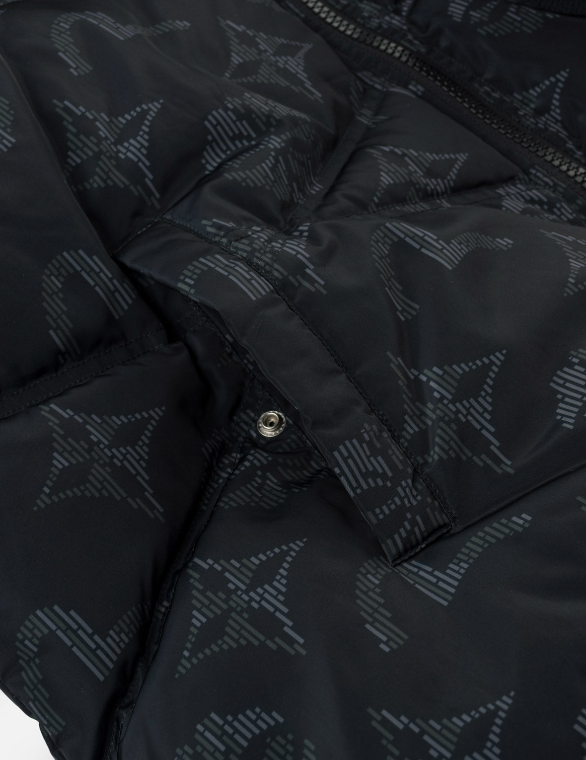 Two-Tone Monogram Hooded Down Jacket