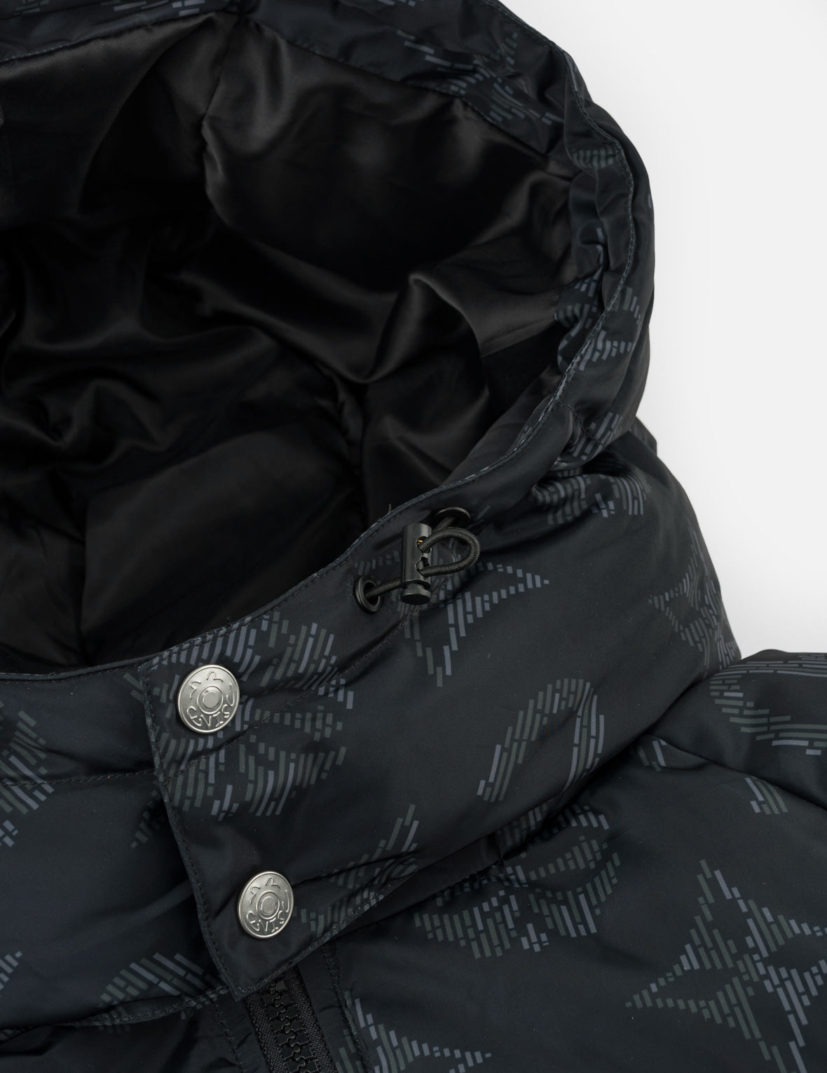 Two-Tone Monogram Hooded Down Jacket