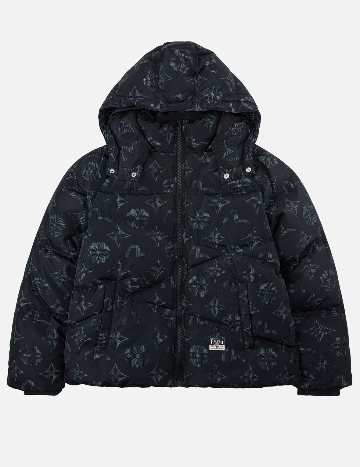 Two-Tone Monogram Hooded Down Jacket