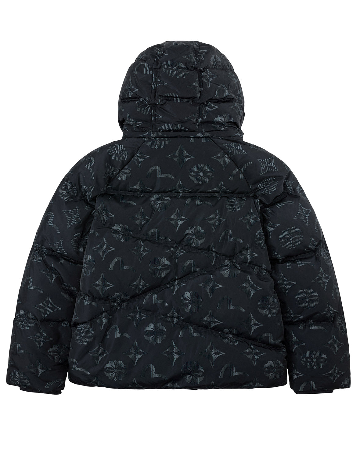 Two-Tone Monogram Hooded Down Jacket