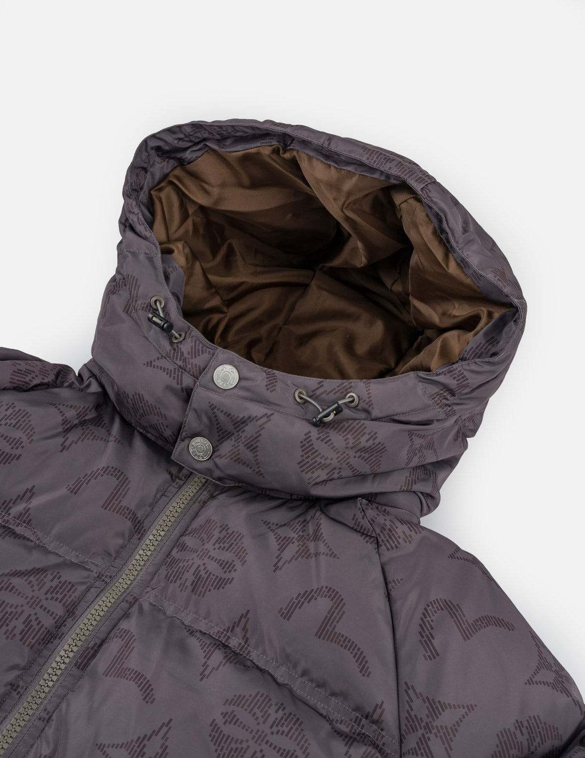 Two-Tone Monogram Hooded Down Jacket