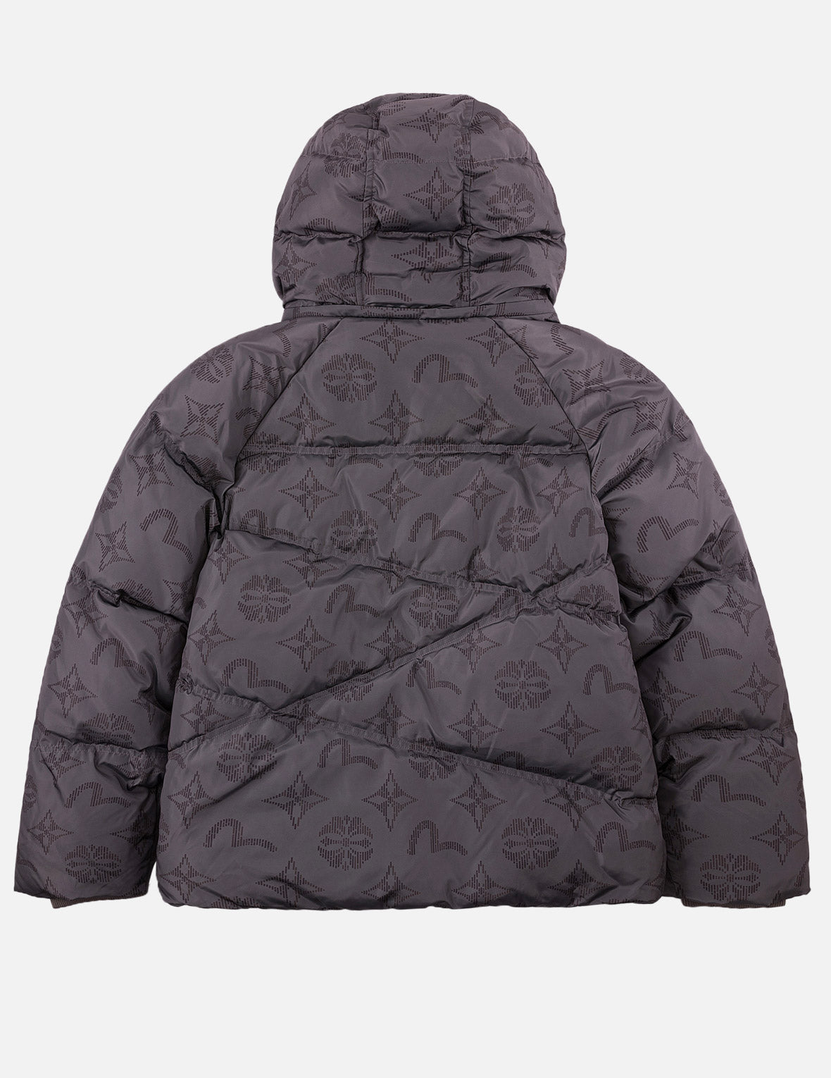 Two-Tone Monogram Hooded Down Jacket