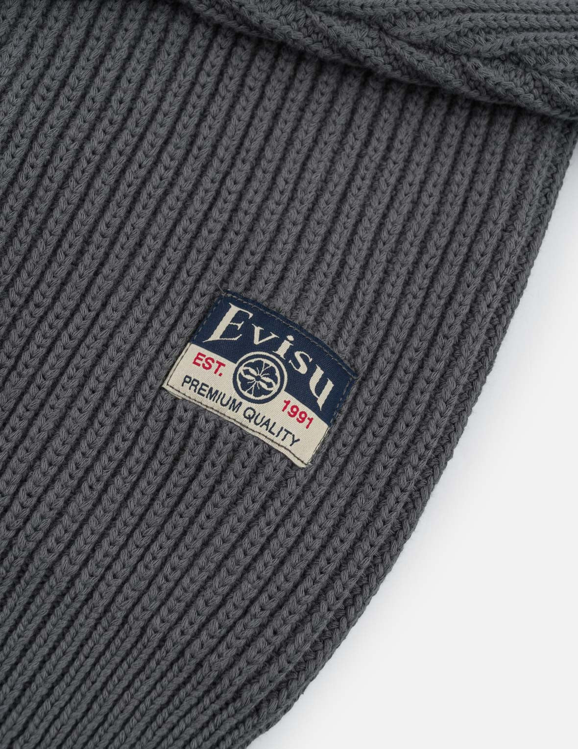 カモメ刺繍 ハーフジップ ニットプルオーバー