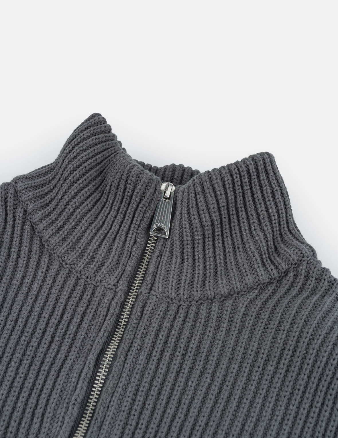 カモメ刺繍 ハーフジップ ニットプルオーバー