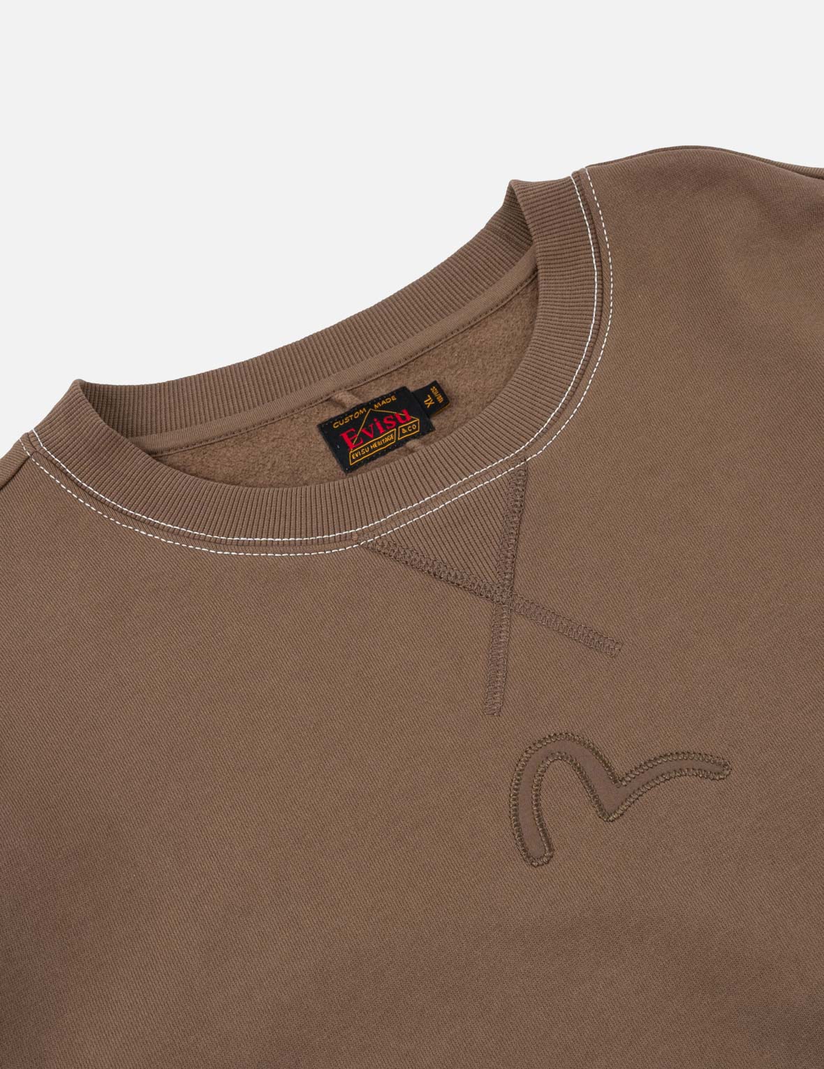 Geometric Motif Sashiko Seagull Sweatshirt
