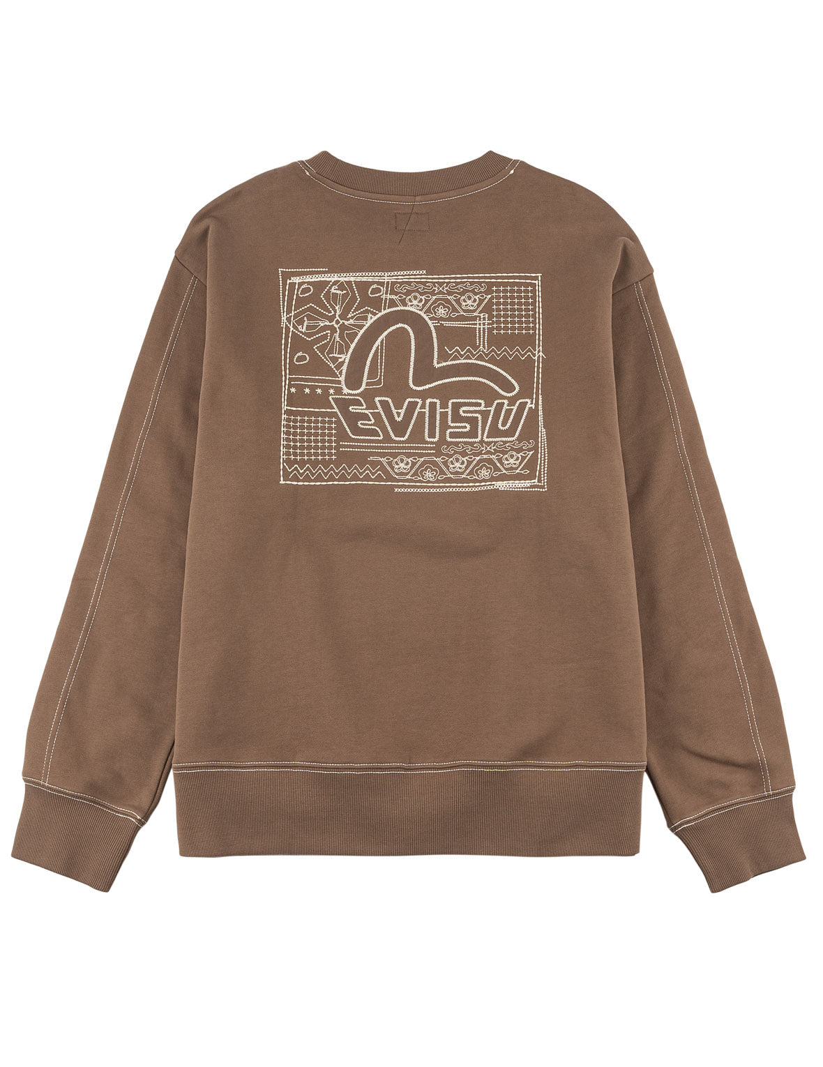 Geometric Motif Sashiko Seagull Sweatshirt