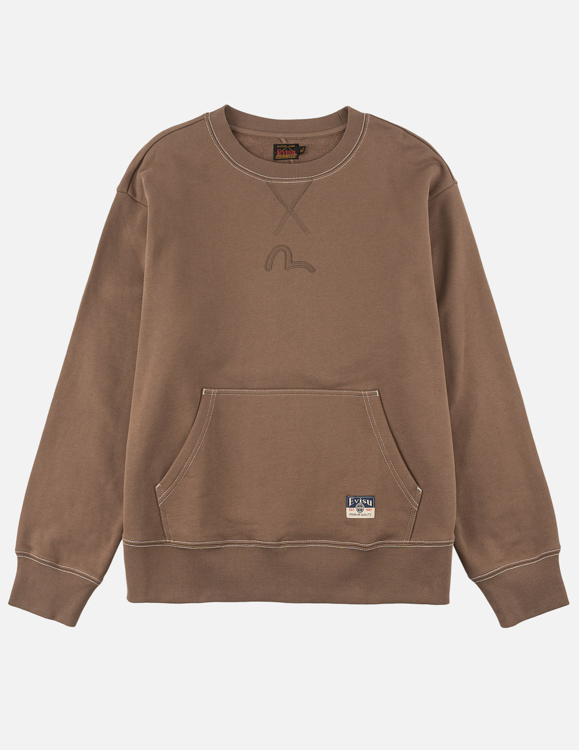 Geometric Motif Sashiko Seagull Sweatshirt