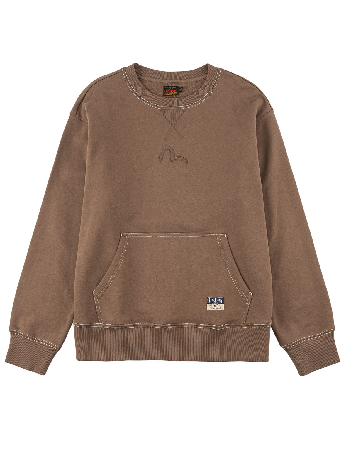 Geometric Motif Sashiko Seagull Sweatshirt