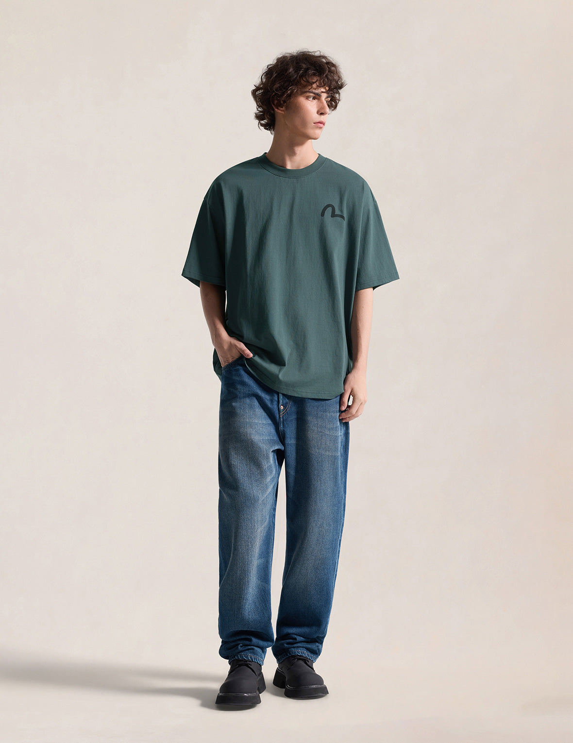 グリッターカモメプリント Tシャツ