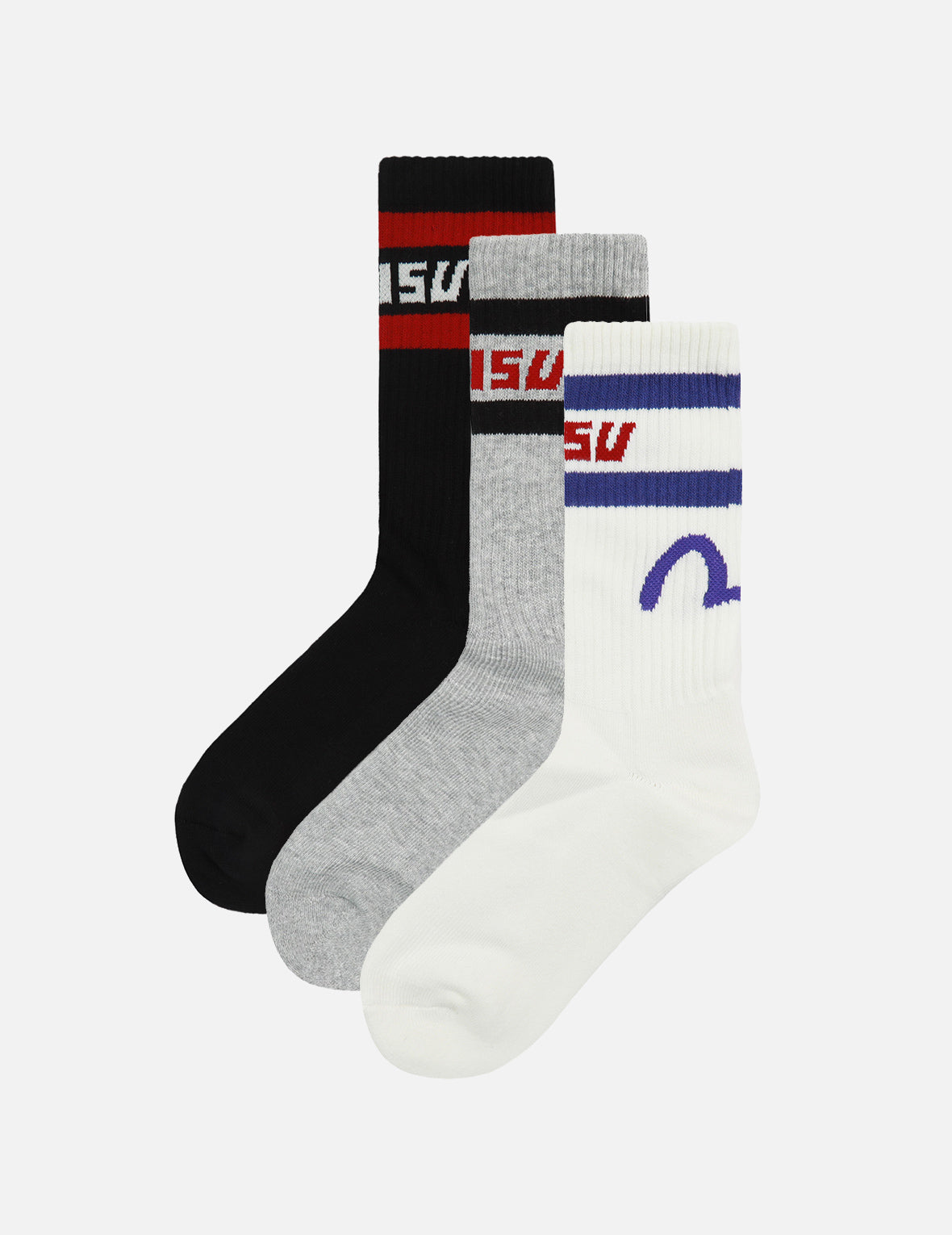 Three-Pack Seagull and Logo Jacquard Long Socks