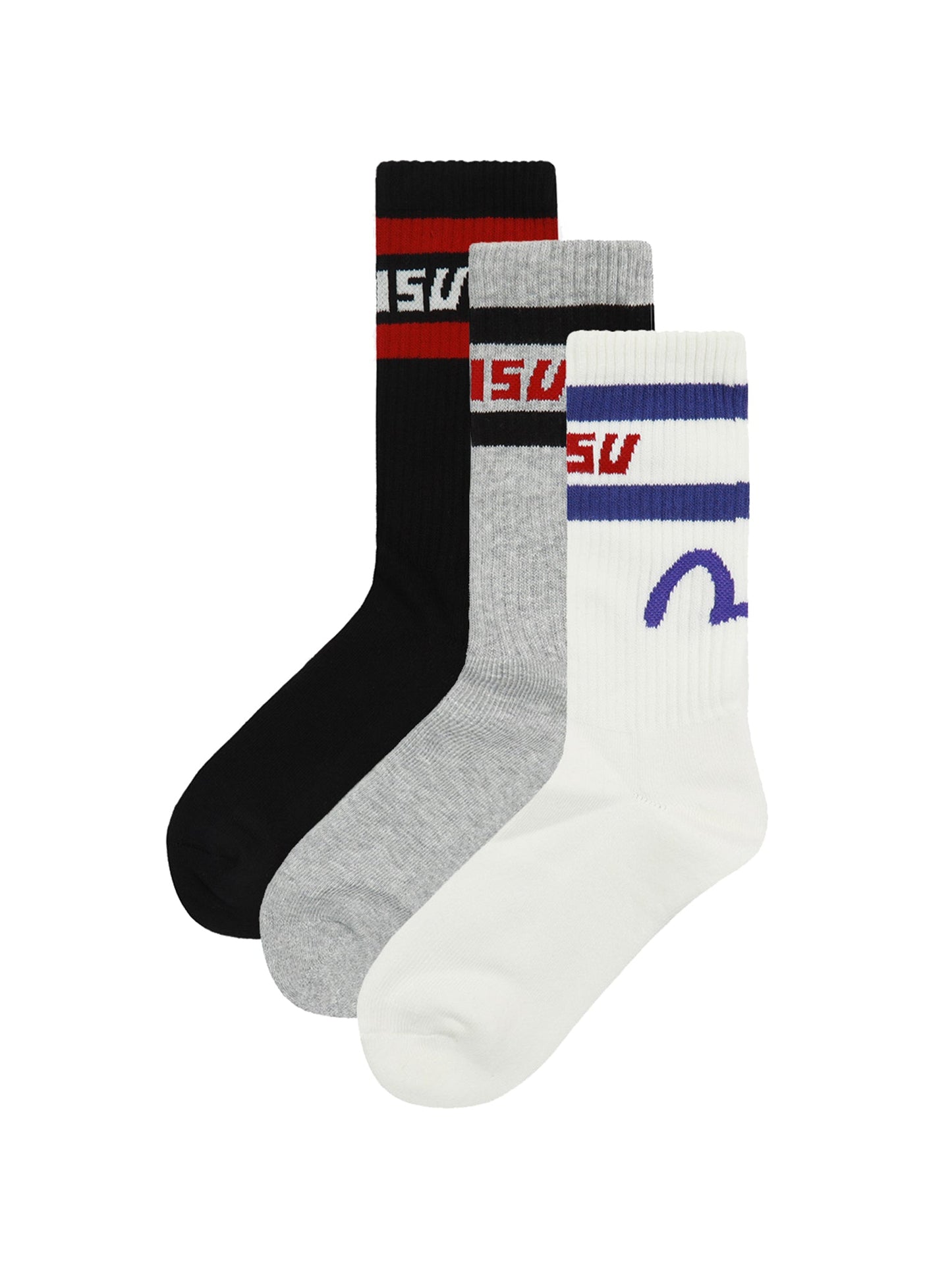 Three-Pack Seagull and Logo Jacquard Long Socks