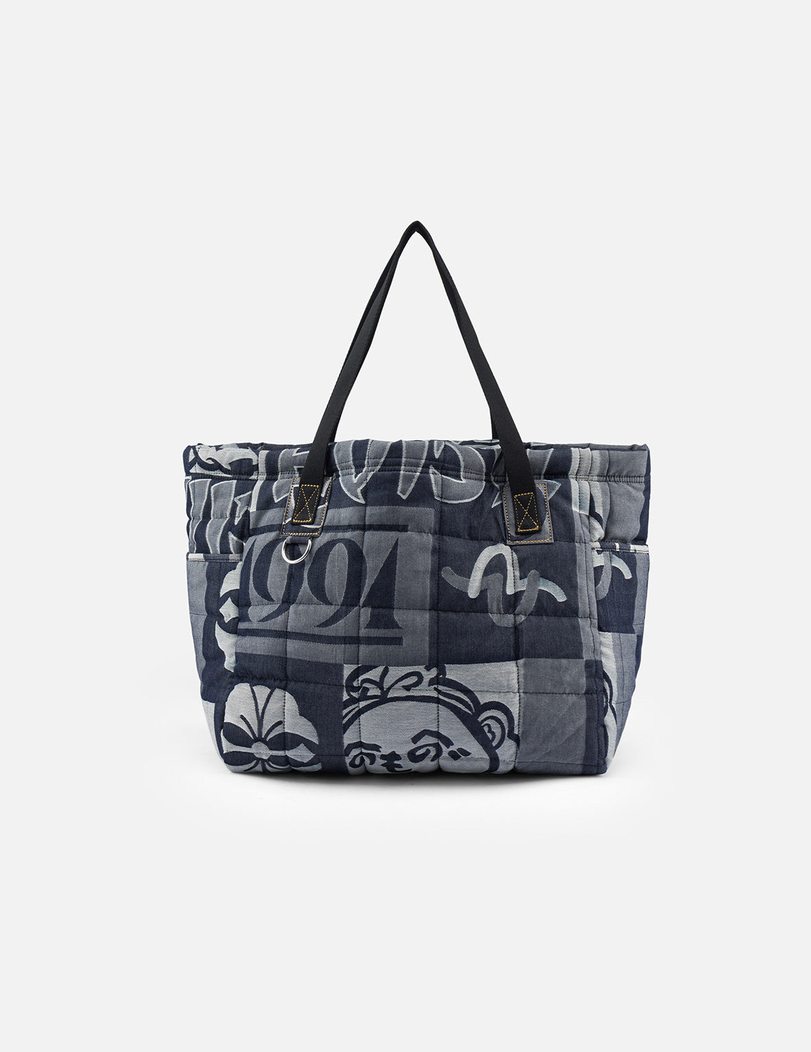 オールオーバーロゴジャカードプリント デニムトートバッグ – EVISU