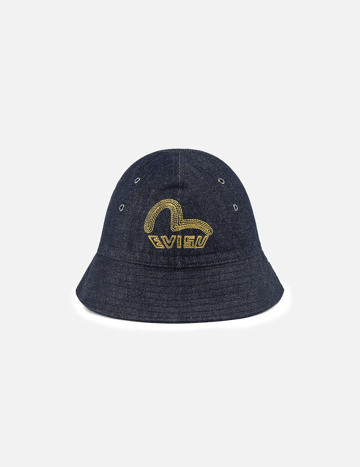 ロゴとカモメ刺繍 デニムバケットハット – EVISU