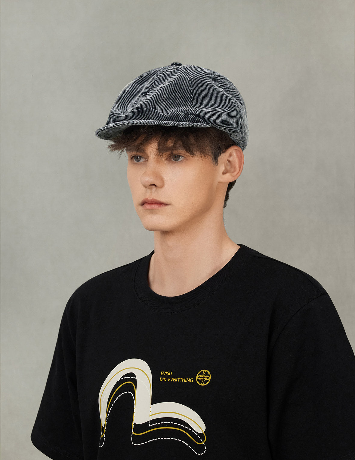 カモメ刺繍コーデュロイハンティングキャップ – EVISU