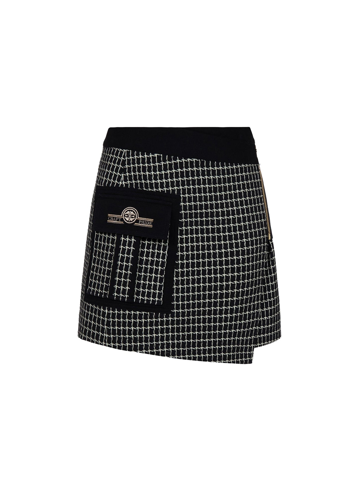 Metallic Wool Tweed Skirt