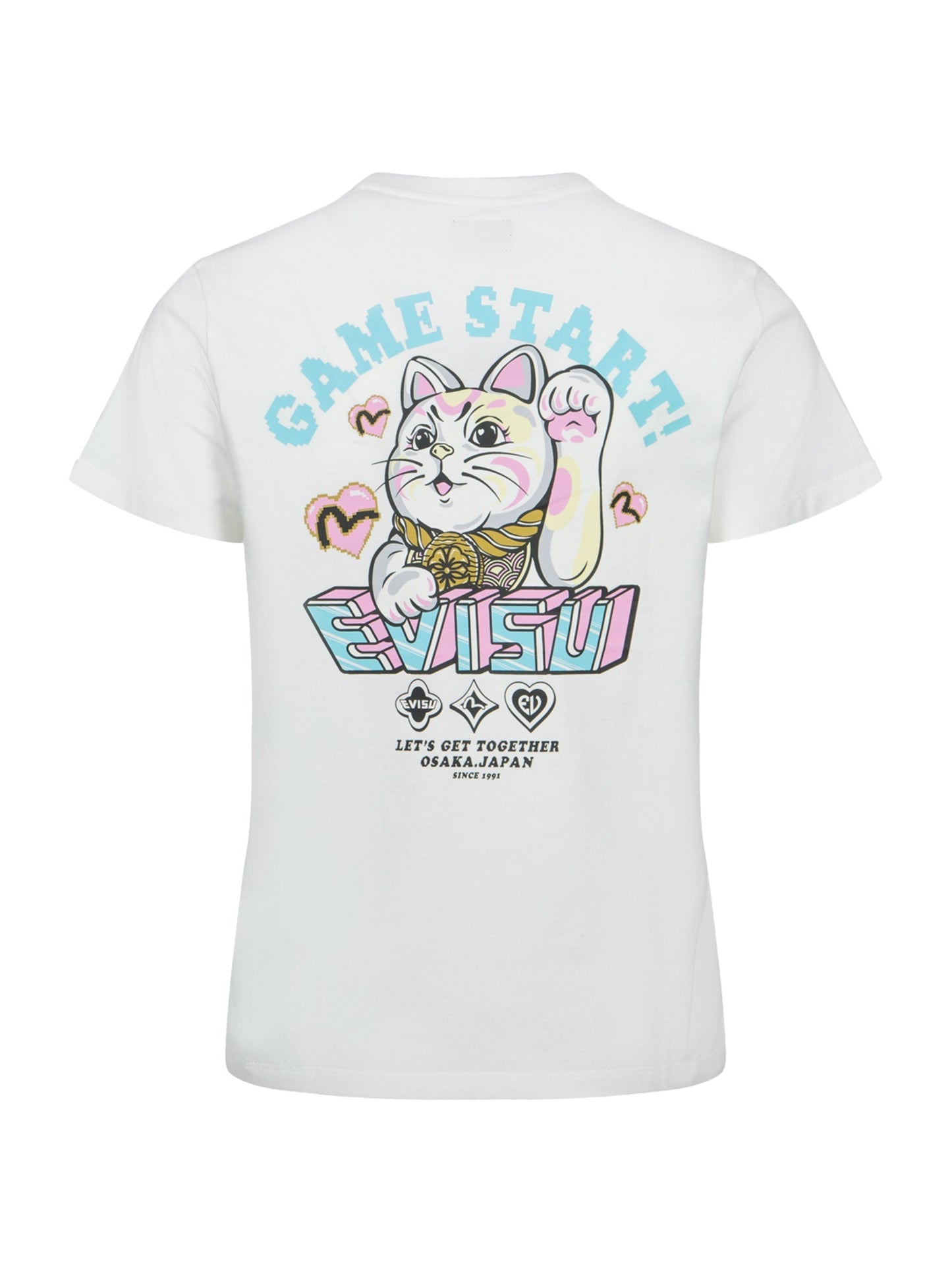 招き猫プリントレギュラーフィットTシャツ