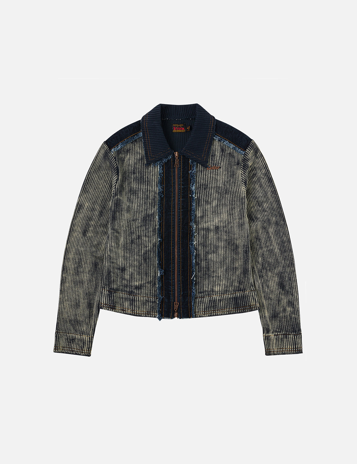 デニムパネル ファッションフィット ジップアップカーディガン – EVISU