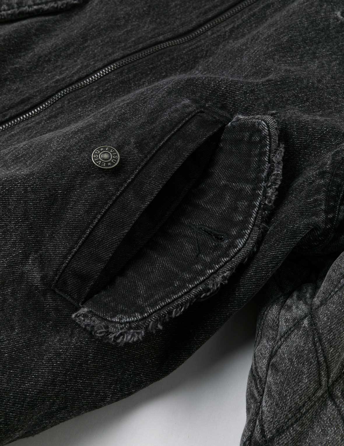 カモメ刺繍 ファッションフィット フード付きパッド入りデニムジャケット